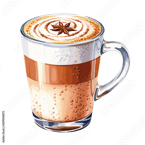 Delicious Creamy Coffee Beverage with Whipped Topping and Star Anise Garnish