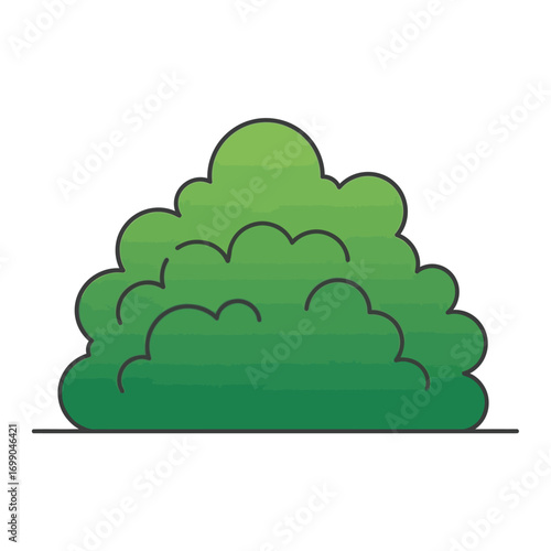 Green Lush Bush Illustration.