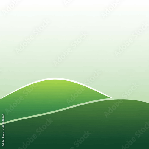 Peaceful Green Hill Landscape.