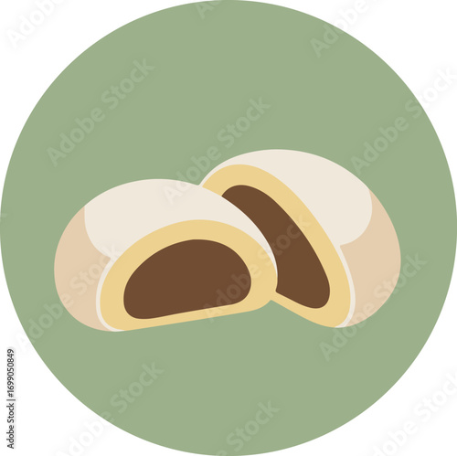 Cross-sectional view of a baked pastry with layered structure and rich fillings