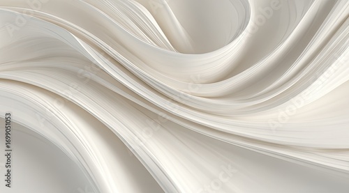 Abstract swirls of creamy white fabric