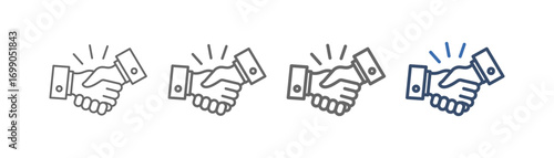 
outline icon set handshake with handshake design so it becomes agreement