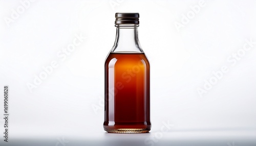 minimalist fish sauce bottle on white isolated on white background