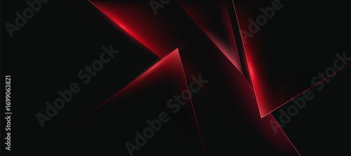 Abstract Red Geometric Lines on Dark Background