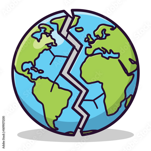 Cracked Earth Illustration Representing Global Crisis and Environmental Issues for Creative Projects