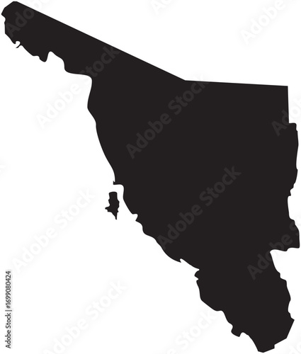 Sonora Mexico Silhouette Map Vector – Editable Black Outline