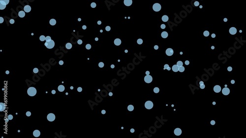 Animated Bubbles Float Upward on Black Background Creates a Dynamic Abstract Pattern and Looping Visual Element
