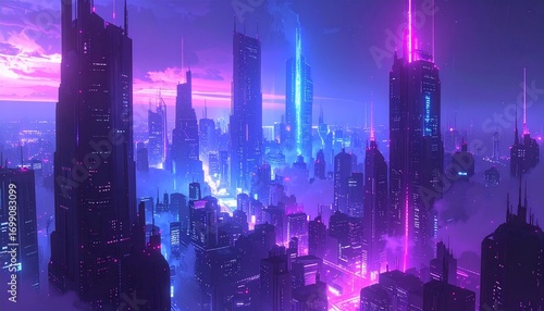 night city in the night