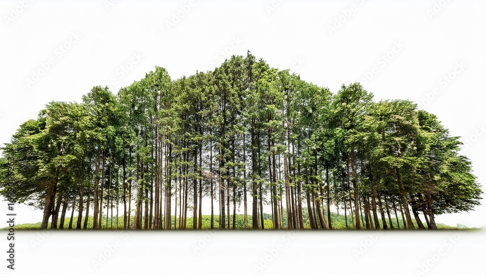 Obraz premium tall tree line isolated on a white background