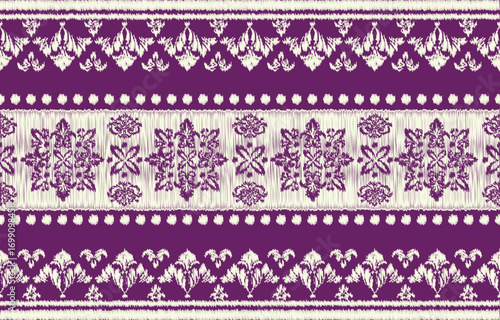 Geometrics Ikat ethnic design.colorful Ikat 
 seamless pattern in tribal, folk embroidery abstract wave art. ornament print. Ikat Design for wallpaper,carpet, clothing, fashion, fabric.