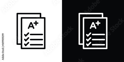 Report card icon design elements. icons for app or web