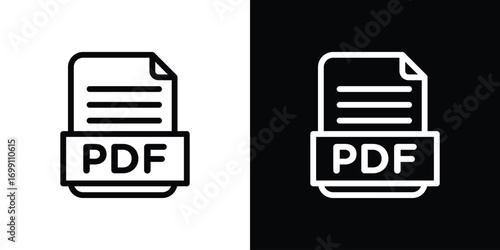 PDF file icon design elements. icons for app or web