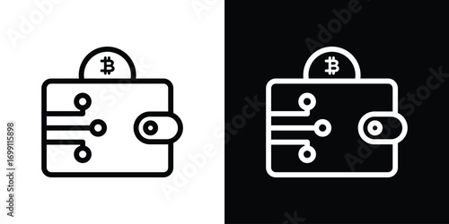 Cryptocurrency wallet icon design elements. icons for app or web