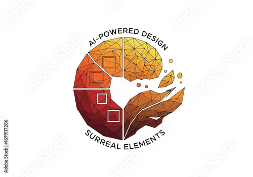 Abstract AI-Powered Design and Surreal Elements Symbolizing Innovation and Creativity