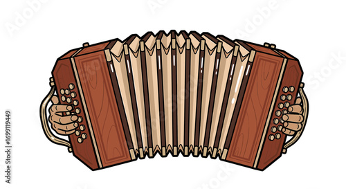 Stylized Concertina Illustration: A Musical Instrument Graphic