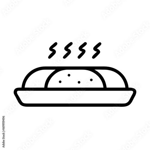 Baking Tray with Bread Icon for Web and Graphic Design