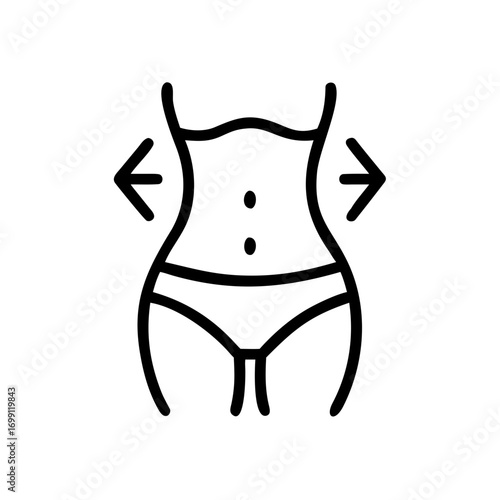 Body Slim Fitness Icon for Web and Graphic Design
