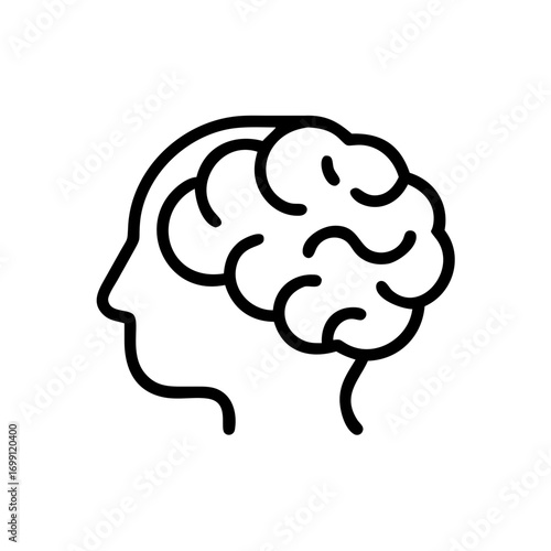 Brain Mental Health Science Icon for Web and Graphic Design
