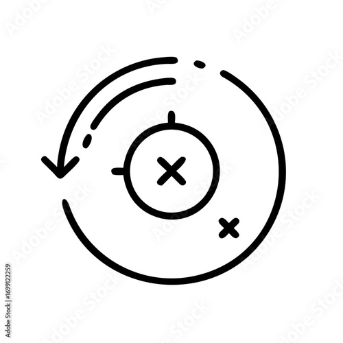 Circular Clock with Remove Delete Icon for Web and Graphic Design