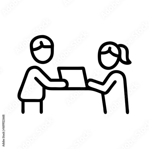 Couple Teamwork Partnership Icon for Web and Graphic Design