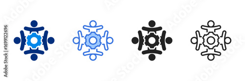 Team Icon Set Multiple Style Vector Illustration 