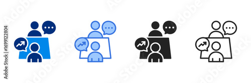 Consulting Icon Set Multiple Style Vector Illustration 
