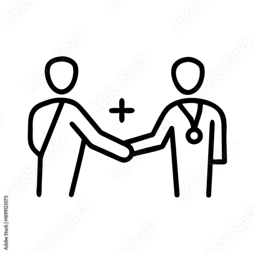 Doctor Patient Handshake Trust Icon for Web and Graphic Design