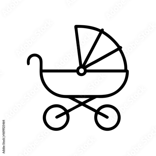 Family Stroller Baby Carriage Icon for Web and Graphic Design
