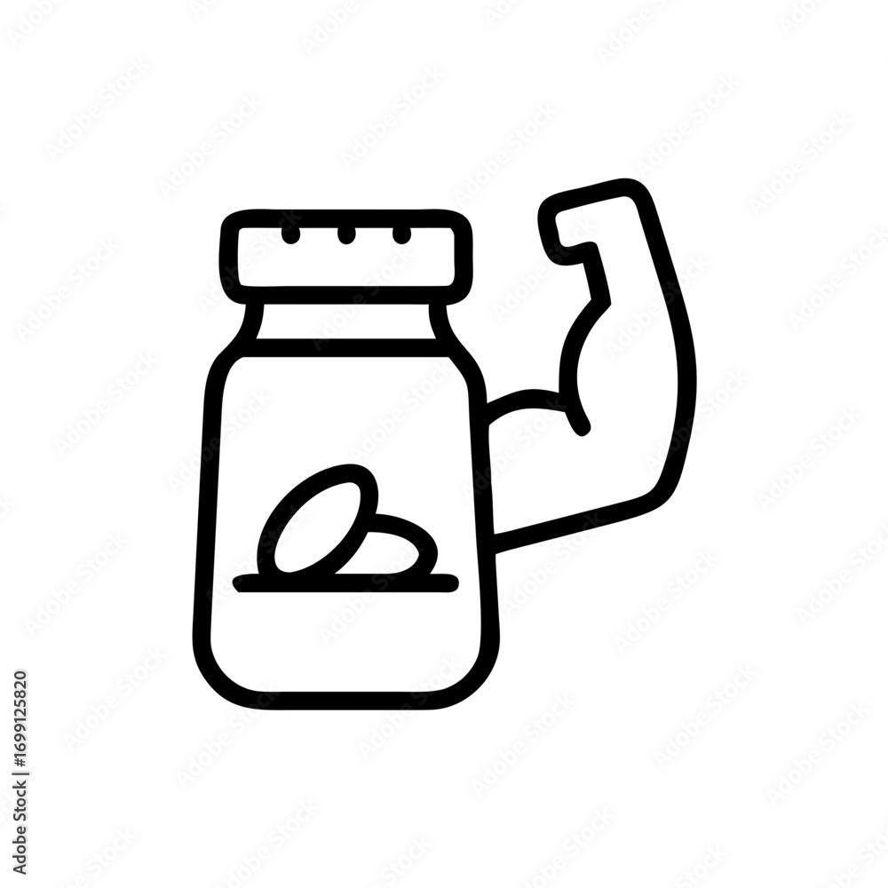 Fitness Supplement Icon for Web and Graphic Design