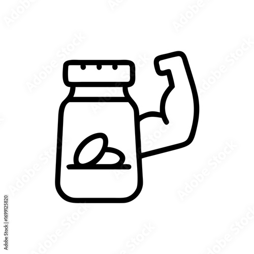 Fitness Supplement Icon for Web and Graphic Design
