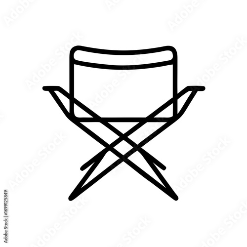 Foldable Camping Chair Icon for Web and Graphic Design