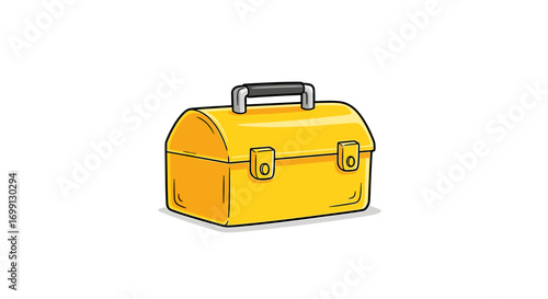Yellow Lunchbox Illustration Isolated on White Background for Design Use
