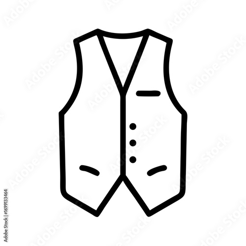 Mens Waistcoat Vest Icon for Web and Graphic Design