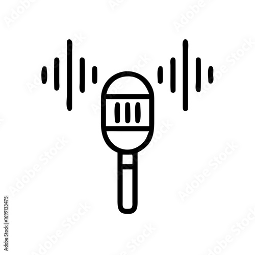 Microphone with Sound Levels Equalizer Icon for Web and Graphic Design