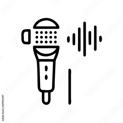 Microphone with Sound Levels Equalizer Icon for Web and Graphic Design