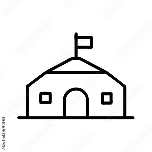 Military Base Camp Building Icon for Web and Graphic Design