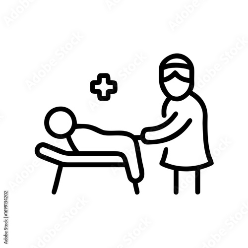 Nurse Patient Medical Support Icon for Web and Graphic Design