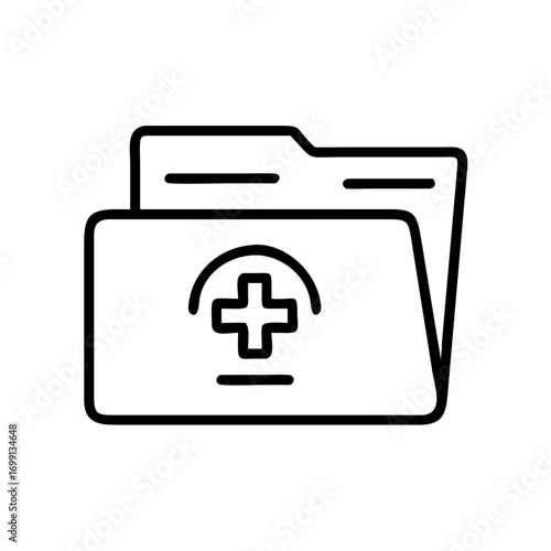 Patient File Folder Record Icon for Web and Graphic Design