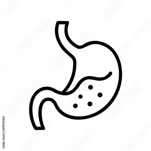 Stomach Digestive Healthcare Symbol Icon for Web and Graphic Design
