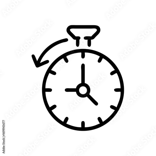 Time Efficiency Productivity Clock Icon for Web and Graphic Design