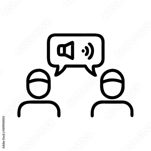 Two Speakers Recording Conversation Icon for Web and Graphic Design