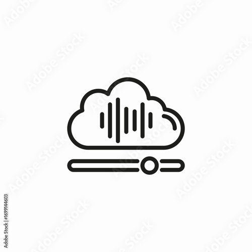audio cloud control icon sign vector