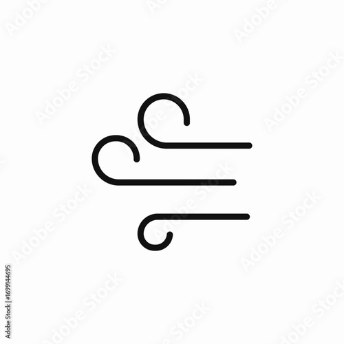 blowing wind icon icon sign vector