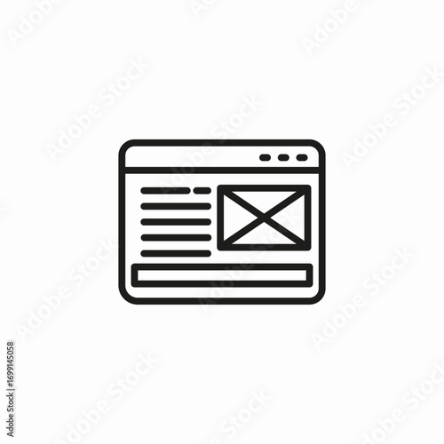 broken image webpage icon sign vector