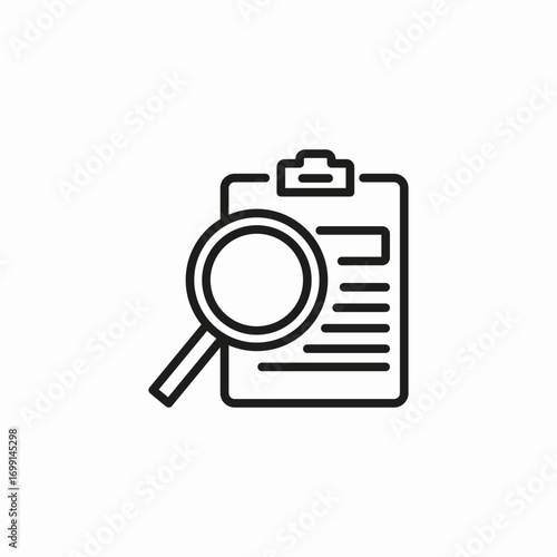 checklist magnifying glass icon sign vector