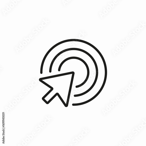 cursor clicking target icon sign vector