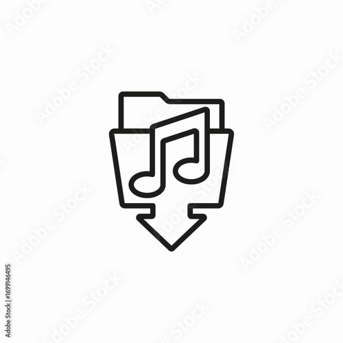 download music folder icon sign vector
