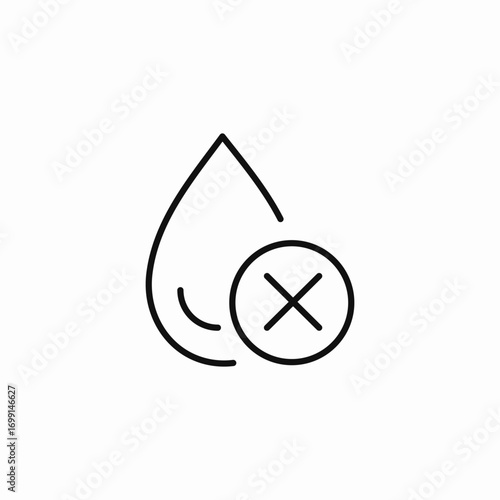drop with x icon sign vector