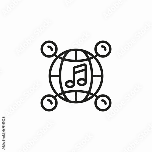 global music network icon sign vector