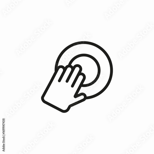 hand presses button icon sign vector